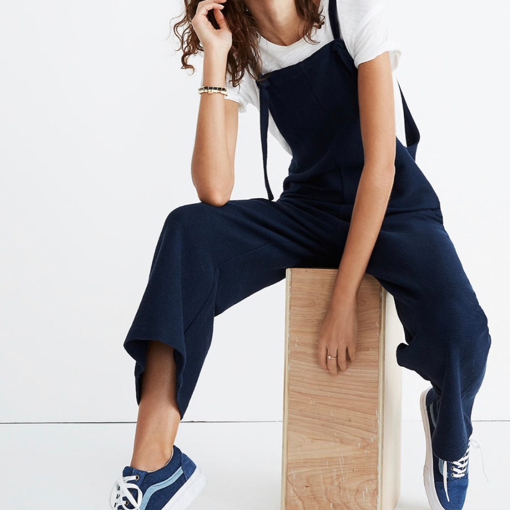 Madewell Texture & Thread Tie-Strap Overalls